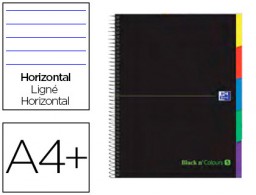 Cuaderno espiral Oxford Book5 A4+ 120hhorizontal tapa extradura colores surtidos